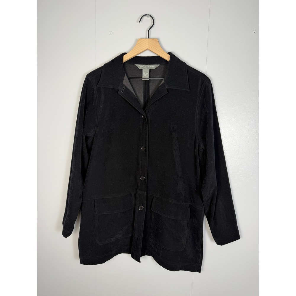 Vintage Jessica Holbrook 90s Grunge Jacket Women S Black Faux Suede Button Front